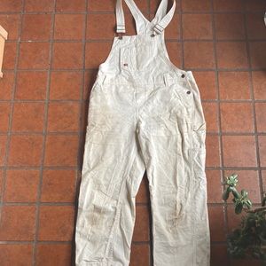 Broken in/worn white dickies overalls!